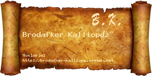 Brodafker Kalliopé névjegykártya